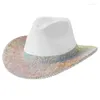 Bérets Cowboy Hat Bejeweled Knight Prom Accessoires pour Bachelorette Party