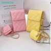 Brand Crossbody Pouch Caviar Leather Cellphone Cosmetic Bag Card Wallet Purse Mini Earphone Case 2 in 1 Can matched separated 240306