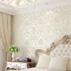 Modern Damask Wallpaper Wall Paper Embossed Textured 3D Wall Covering For Bedroom Living Room Home Decor1227k