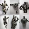 Decoratieve Objecten Beeldjes 3D Door Muur Figuur Sculptuur Hars Galvaniseren Imitatie Koper Abstract Woonkamer Decoratio317w