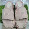 Slipare Designer Slipper Wedge Heel Slides Sandaler Luxury Sandal Beach Shoes Beige Blue Canvas SummerH240312