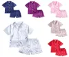 Kid Pajamas Sleepwear Clothing Set Boy Girl Short Sleeves With Pocket Shorts 2 Pcs Summer1100537