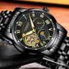 GUANQIN Top Marke Tourbillon Automatische Armbanduhr Luxus Männer Sport Edelstahl Wasserdichte Mechanische Uhr relogio masculino168t