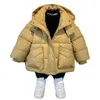 Manteau en duvet polaire pour filles et adolescents, veste ample en coton rembourré, couleur unie, à capuche, pour garçons, Q81