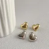 Boucles d'oreilles étalon minimaliste sier couleur lisse coeur amour pour les femmes bijoux de mariée élégante à la mode empêcher les allergies