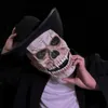 Designer masker halloween rörlig rörlig mun skalle mask cosplay skräck blodig skelett mördare demon plasthjälm spökade hus party rekvisita
