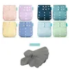 Happyflute OS Pocket Nappy Set Adjustable 8pcs Diape8pcs Bamboo Charcoal Insert Waterproof Reusable Washable Baby Diaper 240304