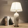 Lampy stołowe amerykańska lampa ceramiczna nowoczesna studia sala życiowa pokrywa prosta dekoracja porcelanowa nocna