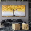 Vintage Home Decor Golden Rich Tree Poster Oil Painting Printed On Canvas Wall Art Pictures For Living Room Decoration Entrance258O