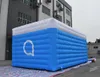 wholesale Outdoor customized Any size 10mWx8mLx3.5mH blue inflatable selling booth cube stand circus tent with air blower for party and brand promotion events