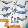 Baleine dauphin Stickers muraux pour chambre d'enfants maternelle chambre écologique vinyle ancre Stickers muraux Art décoration bricolage 201201307k