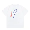 Designer heren t-shirts high street korte mouwen kleine halslijn letter gedrukt losse trendy T-shirt katoenen top tee