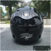 Motorradhelme Schwarzer halber Helm Outdoor-Sport Männer und Frauen Racing Open Face Dot Appd Drop Delivery Mobiles Motorräder Accessor Dhzta