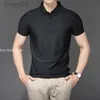 Men's Polos Summer Ice Silk Polo Shirts Luxury Short Sleeve Solid Business Casual Fashion Simple Slim ldd240312