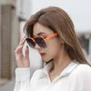 8A quality Designer H home sunglasses Fashionable glasses square new orange Emma personalized H-letter Instagram creative street photos for women