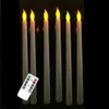 Pack of 6 Remote or not Remote Warm White Battery Taper Candlesticks Timer Christmas Window Electronic Candles For Wedding Event Y239Z