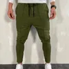 Pantalons pour hommes hommes bas fermeture éclair décontracté mince sport respirant pas d'élasticité pantalon vêtements pour garçons poches pantalons Hombre