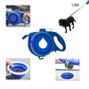 Dog Leash With Water Bottle Bowl Portable Nylon Pet for s Cats Outdoor Walking Travel Traction Rope Accessories 2109113237
