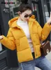 Trenchs de femmes manteaux fotvotee veste femmes avec une capuche mode coréenne épaissir chaud hiver parkas vintage streetwear surdimensionné bouffant