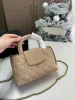 Bolso de lujo con diseño de bolso para mujer, bolso clásico con cadena para hombro, hecho de Material de piel de cordero, duradero y versátil, Super One Crossbody