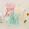 Girl Dresses Toddler Girls Short Sleeve Lace Tulle Princess Dress Dance Party Clothes 6 Year Old Women Summer