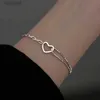 Perlen Luxus Mode Doppel Liebe Herz Hohle Runde Perlen Armband für Frauen Einstellbare Armband Romantische Hochzeit Schmuck GeschenkL24213