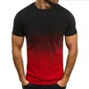 Homens camisetas 2024 primavera europeu americano casual esportes moda gradual de manga curta em torno do pescoço camiseta logotipo personalizado