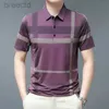 Polos para hombre Polo de verano informal a rayas Polos finos ldd240312