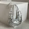 HBP Non-Brand Luxury Silver Glitter Handbag PVC Sequins Decoration Shoulder Bag Two Colors Cheap Tote Womens