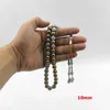 Tasbih Cracked Golden Crystal Misbaha Muslim Bracelet Eid Gift 33 Prayer Beads Yellow Thread Tassel Islamic Rosary Bead 240226