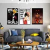 Obrazy Japan Anime One Piece Poster Wall Art Print Wanted Luffy Fighting Canvas Pictures do domu Dekorowanie sypialni Pai278d