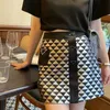 luxury Designer Skirts Womens metal triangle tight fitting short casual five point short skirt for women's versatile neutral waist loose wide A-line skirt