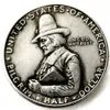 USA 1920 pilgrim halv dollar hantverk minnesmärke silverpläterad kopia myntfabrik fin hemtillbehör2495