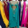 Etnische kleding Turquoise Marokkaanse Dubai Farasha Abaya Kaftan Europese en Amerikaanse modetrends