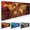 Sem moldura mapa do mundo decoração pintura a óleo lona arte mapa imagem para casa decoração de parede arte imagem multicolor243z