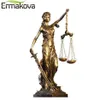 ERMAKOVA européenne Antique Bronze grec Justice déesse Statue juste anges résine Sculpture ornements bureau décoration de la maison cadeau 2292Z