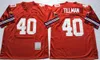 Retro Football 40 Pat Tillman Jersey Men 75 -årsjubileum Vintage All sömd röd svart vit färg för sportfans andas Pure Cotton High Men till försäljning uniform