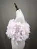 Gilet da donna Piuma di tacchino naturale Top a tubo con fiore 2024 Furry Luxury Women Bandeau Bralette Mini Crop senza spalline per il partito B230831