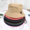 Szerokie brzegowe czapki kubełko składane panama kubełkowe kapelusz odporny na Outdoor UV Słońce Odpowiednie dla mężczyzn dla mężczyzn Kobiety Spring Lato Szybkie suszenie wodoodporne Wiszące rybak Q240312