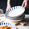Borden 8 inch INS Creatieve Japanse keramische plaat Diepe ronde biefstuk Diner porselein Huishoudelijke schotel Keukenservies
