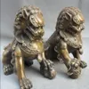 Kinesiska porslin folk koppar dörr fengshui vaktion foo fu hund lejon staty par2407