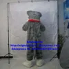 Trajes de mascote longo pele peludo cinza lobo husky cão fursuit mascote traje adulto personagem de desenho animado exposição comercial aniversário de negócios zx662