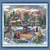 Treasure time winter castle home decor painting Handmade Cross Stitch Embroidery Needlework sets counted print on canvas DMC 14CT208e