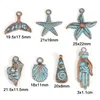 Takılar 10pcs Vintage Patina Antika Bronz Mavi Yıldız Kabuk Metal Kolyeler Diy bilezikler Kolye Kadın Partisi Mücevher Bulguları