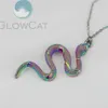 Pendants Trendy Creative Rainbow Cobra Serpentine Pendant Necklace Charm Stainless Steel Chain Necklaces Jewelry278d