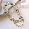 Vintage fleur pendentifs Long collier de perles bijoux pour femmes collier Hombre colliers 240301