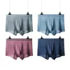 Underpants Iyunyi 4pcs/로트 매끄러운 남자 속옷 얼음 실크 복서 반바지 모달 자카드 U 볼록한 큰 파우치 섹시 비키니 남성 팬티