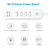 Tuya Wifi Smart Power Strip Outlets Plug 4 4USB Ports BR Standard APP Remote Control Timing Work With Alexa Home 240228