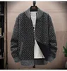 Erkek Sweaters Sonbahar ve Kış Örme Hardigan Sweater 2024 Moda Çok Yönlü Ceket Stand Boyun