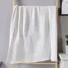 Decken 6 Schichten Gaze Baby Quilt Wrap Baumwolle Säuglingsbadetuch Empfangsdecke Einfarbige Waffel saugfähiger Bezug 105 105 cm